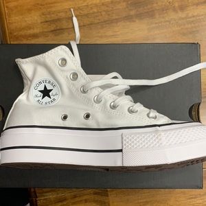 white platform converse